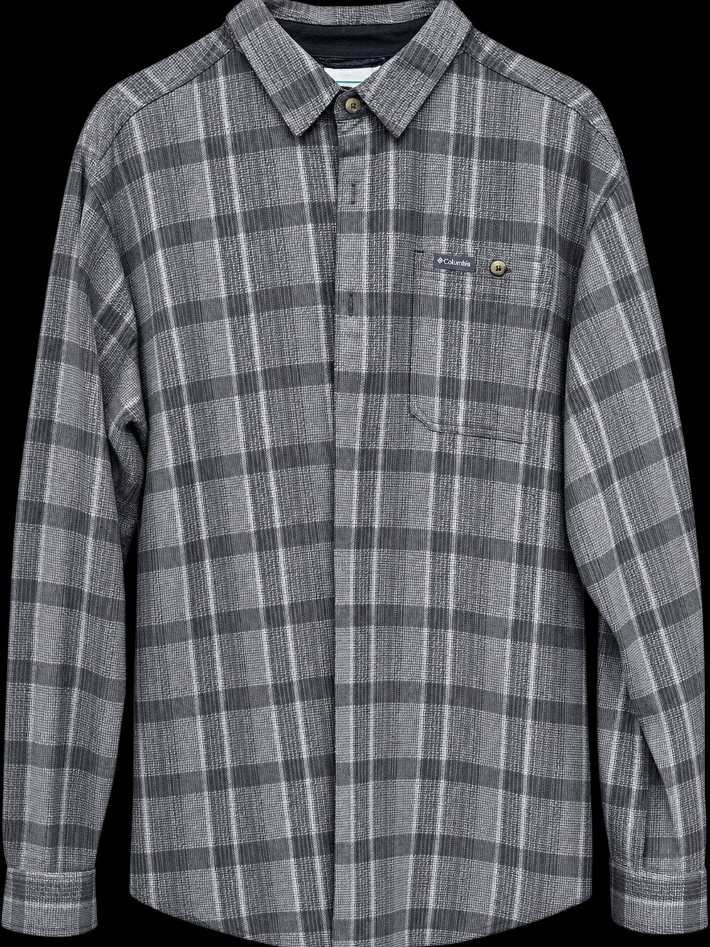 Columbia Gray Plaid Long-Sleeve Button-Down Shirt